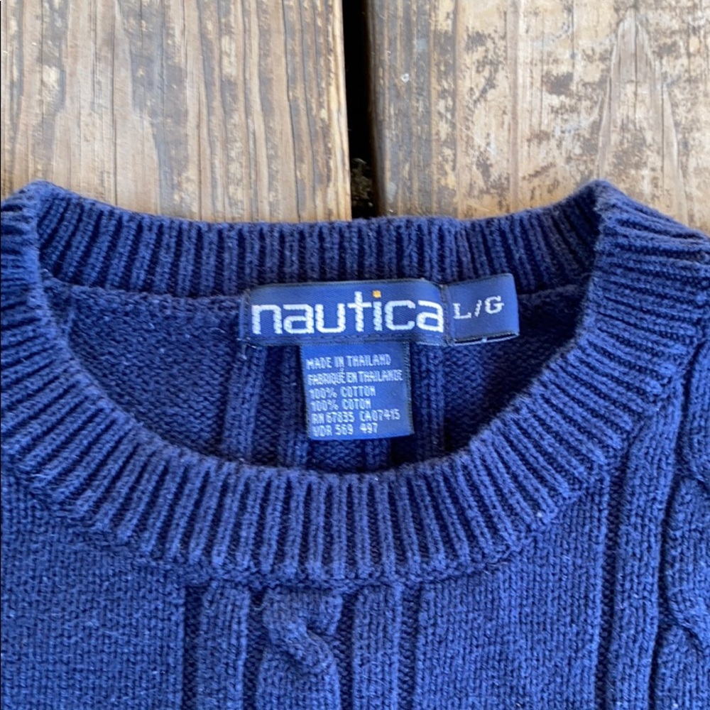 Vintage Nautica blue sweater for men size large - Picture 6 of 7